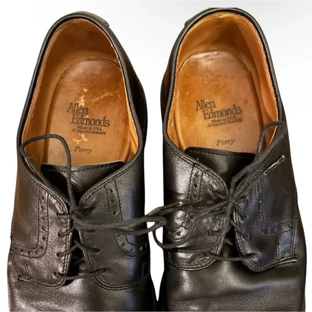 Allen Edmonds Perry Cap Oxford Dress Shoes Black Leather USA Men’s 9 D Classic